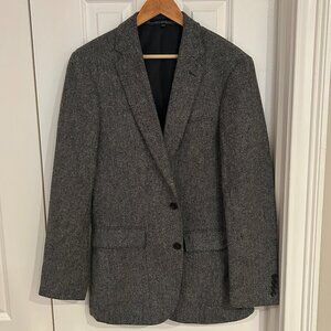 J Crew Herringbone Gray Blazer 40L